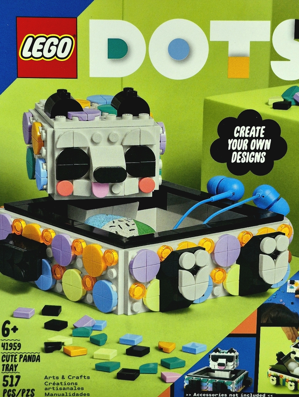 🐼 LEGO DOTS Cute Panda Tray Set 41959 Arts & Crafts Storage Organizer NEW